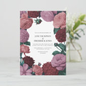 Blush Mauve, Peach Blossom & Rosewood Velvet 招待状 (スタンド正面)