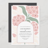 Blush Meadow Abstract Floral Modern Spring Wedding 招待状 (正面/裏面)