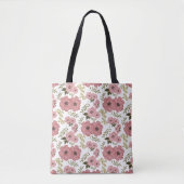 Blush Meadow Blooms AOP Floral Weekender トートバッグ (正面)