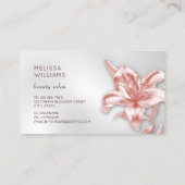 Blush Metallic 3D Lily Flower 名刺 (裏面)
