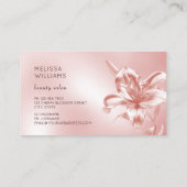 Blush Metallic 3D Lily Flower 名刺 (裏面)