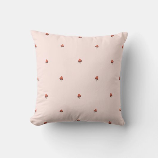Blush Minimal Mushroom Geometric Nursery Pillow クッション (正面)