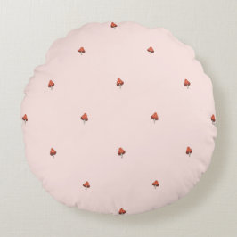 Blush Minimal Mushroom Nursery Pillow - Round ラウンドクッション