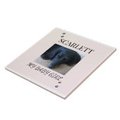 Blush Minimal Pet 1 Photo with Paw Prints タイル (側面)