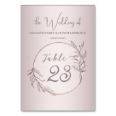 Blush Minimalist Wedding Table Card テーブルナンバー (裏面)