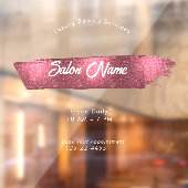 Blush Modern Pink Brush Script Salon ウィンドウサイン (シート2)