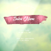 Blush Modern Pink Brush Script Salon ウィンドウサイン (シート3)