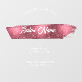 Blush Modern Pink Brush Script Salon ウィンドウサイン (シート)