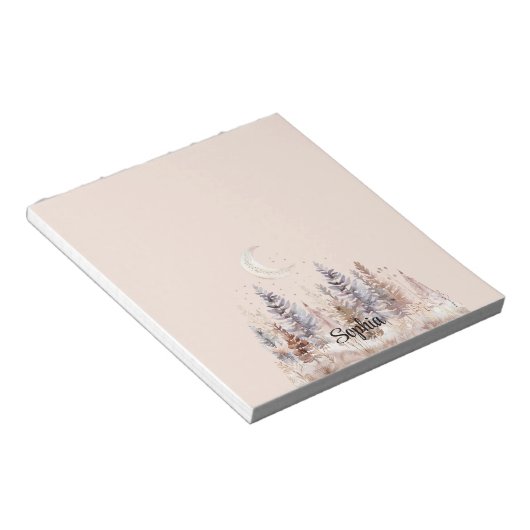 Blush Moon Purple Trees ノートパッド (アングル)