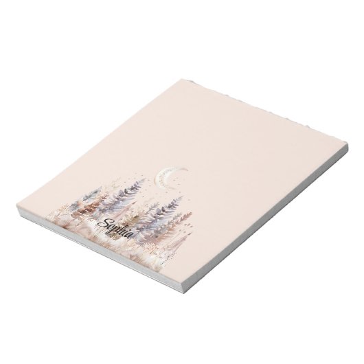 Blush Moon Purple Trees ノートパッド (回転)