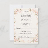 Blush Mountain Cherry Blossom Wedding RSVP Card (正面)