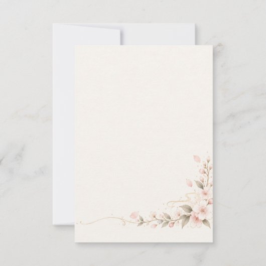 Blush Mountain Cherry Blossom Wedding RSVP Card (裏面)