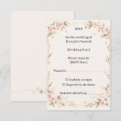 Blush Mountain Cherry Blossom Wedding RSVP Card (正面/裏面)