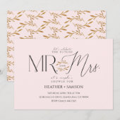 Blush "Mr. + Mrs." Engagement Shower 招待状 (正面/裏面)