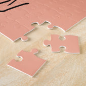 Blush Navy Blue Soft Pastel Pink Floral ジグソーパズル (側面)