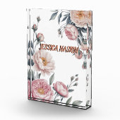 Blush Navy Blue Soft Pastel Pink Floral フォトブロック (右)