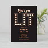 Blush Noir Let's Get Lit Retro Christmas Party 箔招待状 (立ち正面)