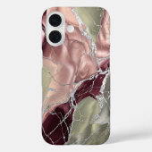Blush Olive Marble Phone Case Silver Luxury Case-Mate iPhoneケース (裏面)