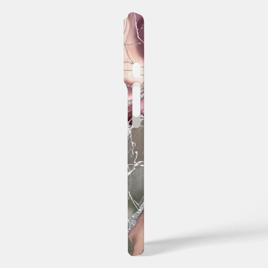 Blush Olive Marble Phone Case Silver Luxury Case-Mate iPhoneケース (裏面 / 左)