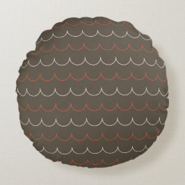 Blush, Olive & Rust Scallop Pillow - Round ラウンドクッション