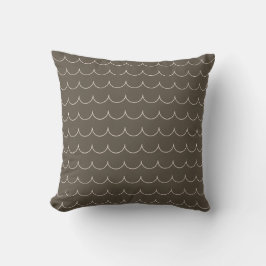 Blush & Olive Scallop Geometric Throw Pillow クッション
