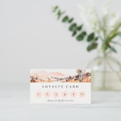 Blush Orange Watercolor Mountain Loyality Card 名刺 (スタンド正面)