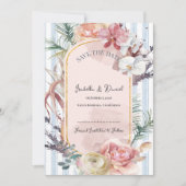 Blush Orchid Tropical Wedding Save the Date 案内状 (正面)
