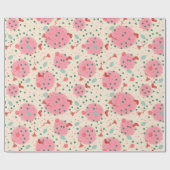 Blush Ornaments & Stockings – Retro Christmas ラッピングペーパー (フラット)