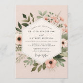 Blush Painted Anemone Wedding 招待状 (正面)