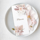 Blush Pampas Grass Floral Wedding Menu メニュー