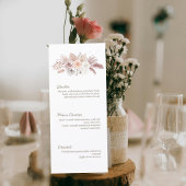 Blush Pampas Grass Floral Wedding Menu メニュー
