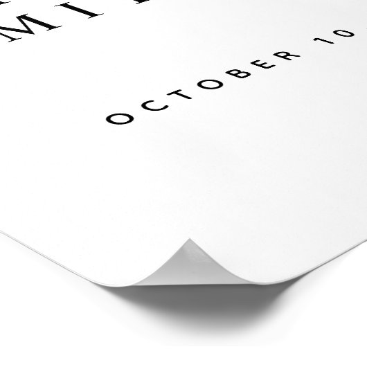 Blush Pampas Grass Minimalist Wedding Welcome Sign ポスター (角)