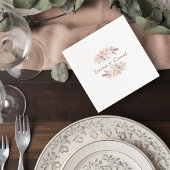 Blush Pampas Grass Wedding Cocktail Napkin スタンダードカクテルナプキン