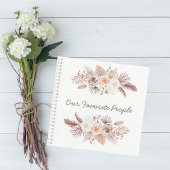 Blush Pampas Grass Wedding Guest Book ノートブック