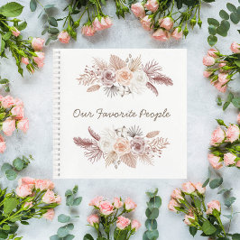 Blush Pampas Grass Wedding Guest Book ノートブック