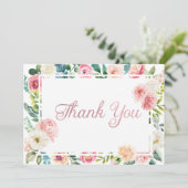 Blush & Peach Floral Thank You Card サンキューカード (スタンド正面)