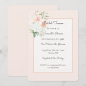 Blush Peach Orchid Flowers Bridal Shower 招待状 (正面/裏面)