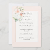Blush Peach Orchid Flowers Bridal Shower 招待状 (正面)