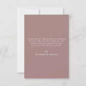 Blush Peach Plum Elegant Wedding Thank You Card 招待状 (裏面)