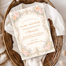 Blush Peach Rose Baroque Baby Shower