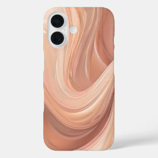 Blush Peach Swirl – Elegant Fluid Marble Pattern iPhone 16ケース