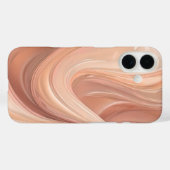 Blush Peach Swirl – Elegant Fluid Marble Pattern Case-Mate iPhoneケース (裏面 (横))
