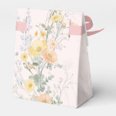 Blush Peach Wildflower Botanical Wedding Favor Box フェイバーボックス (裏面サイド)