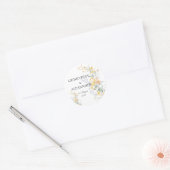 Blush Peach Wildflowers Botanical Envelope Sticker ラウンドシール (封筒)