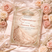 Blush & Pearl Royal Tiara Spanish quinceanera   招待状