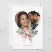 Blush peonies and white roses engagement card 招待状 (裏面)