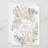 Blush Peony & Eucalyptus Botanical Floral Bridal  招待状 (裏面)