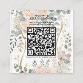 Blush Peony & Eucalyptus Botanical Floral Details スクエア名刺 (裏面)