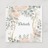 Blush Peony & Eucalyptus Botanical Floral Details スクエア名刺 (正面)