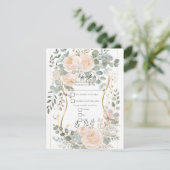 Blush Peony & Eucalyptus Botanical Floral R.S.V.P. 招待状 (スタンド正面)